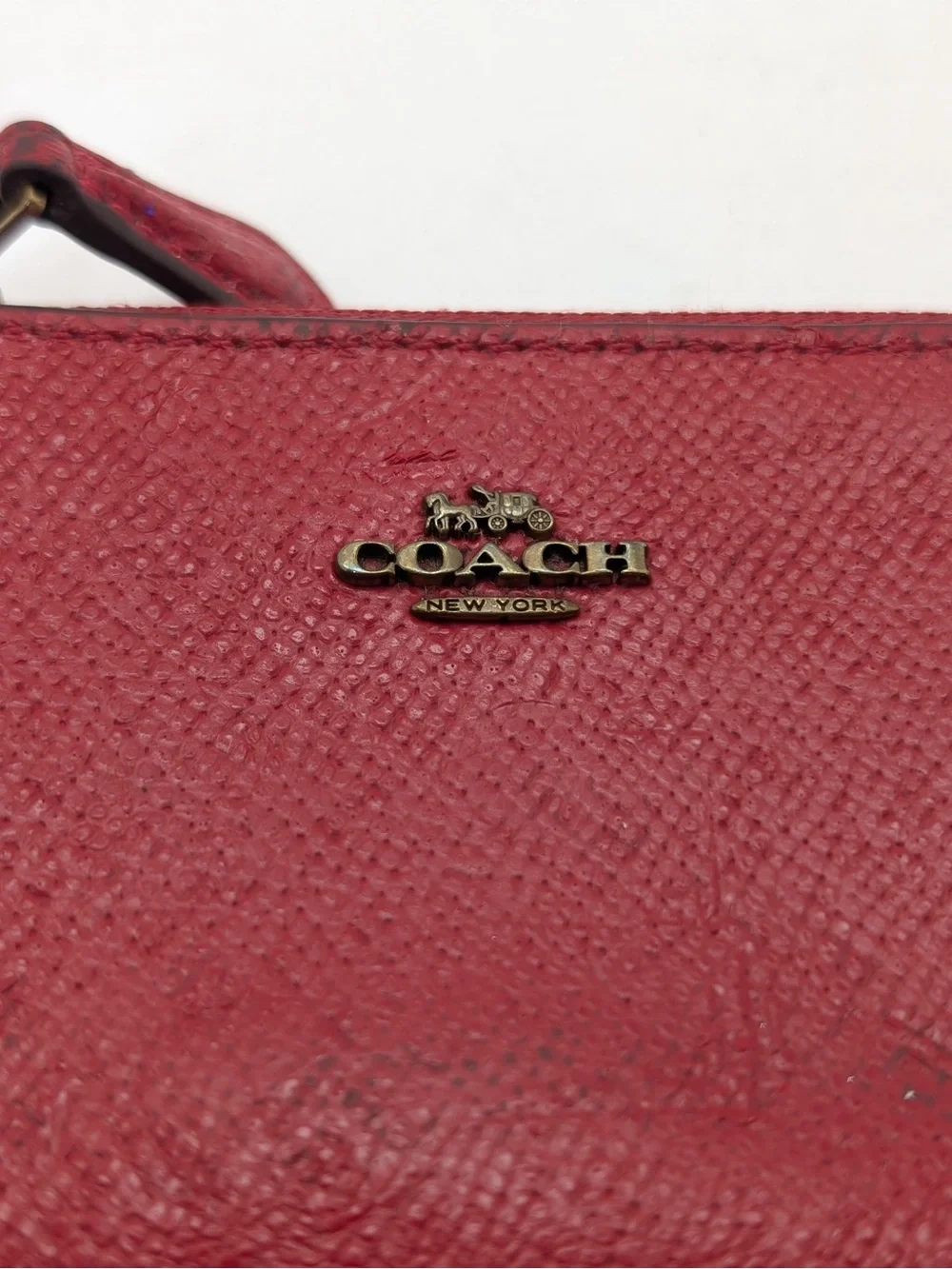 Coach red leather